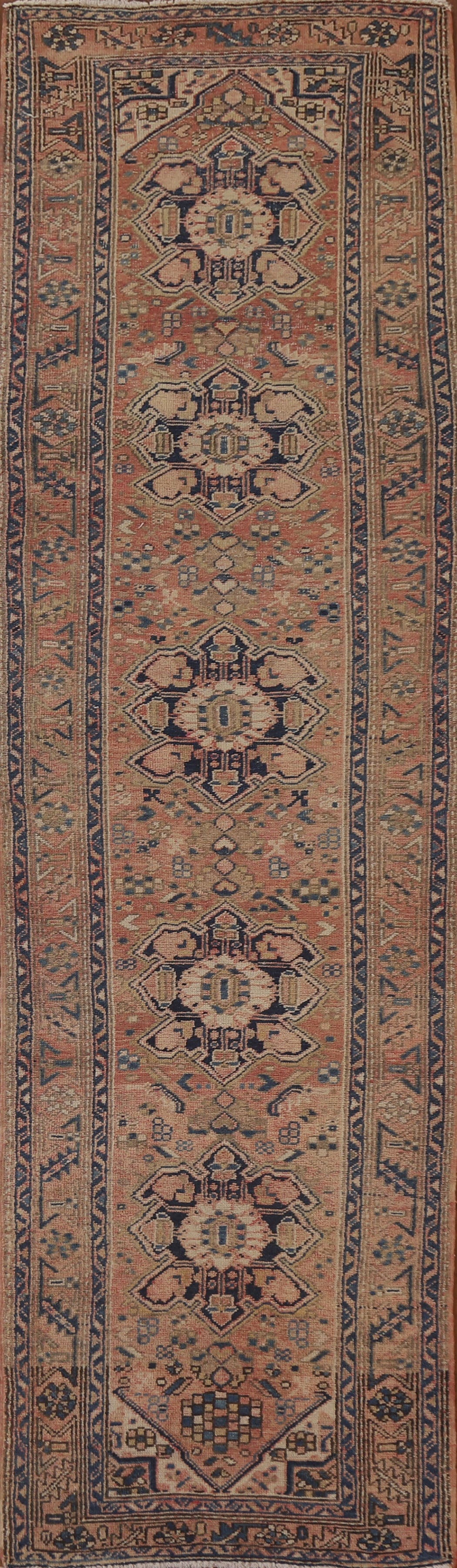 Geometric Heriz Persian Runner Rug 3x11