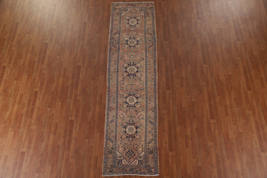 Geometric Heriz Persian Runner Rug 3x11