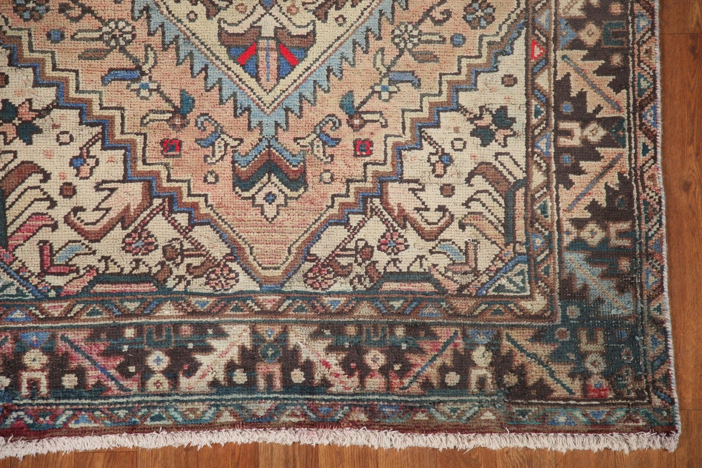 Geometric Heriz Persian Runner Rug 4x11