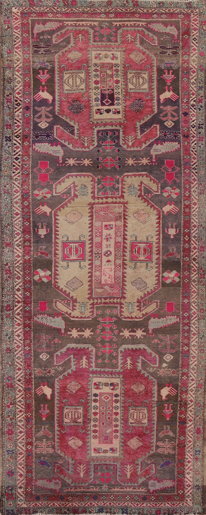 Vintage Meshkin Persian Runner Rug 4x10