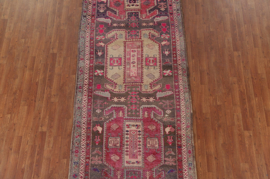 Vintage Meshkin Persian Runner Rug 4x10