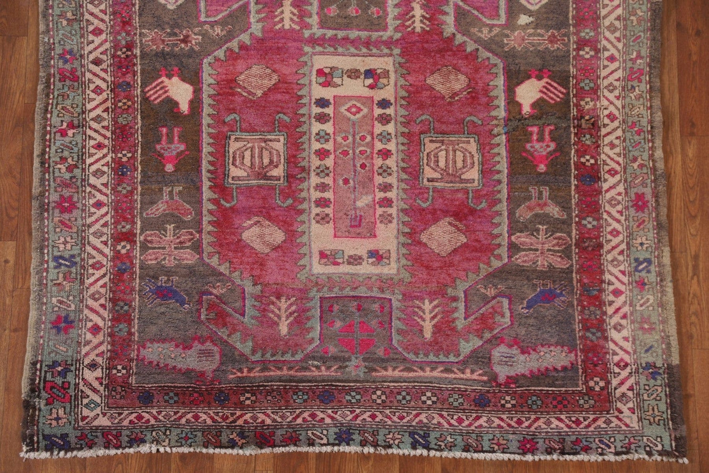 Vintage Meshkin Persian Runner Rug 4x10