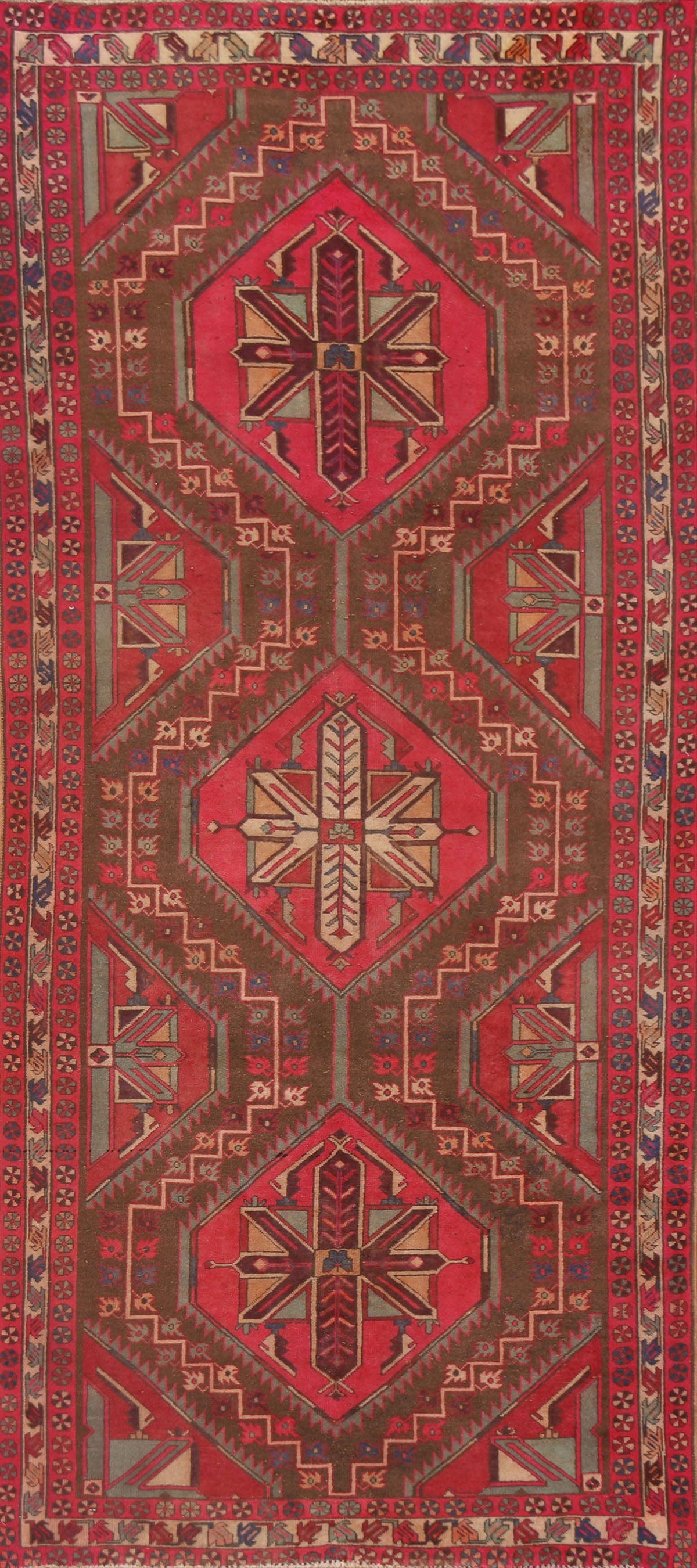 Vintage Meshkin Persian Area Rug 5x11