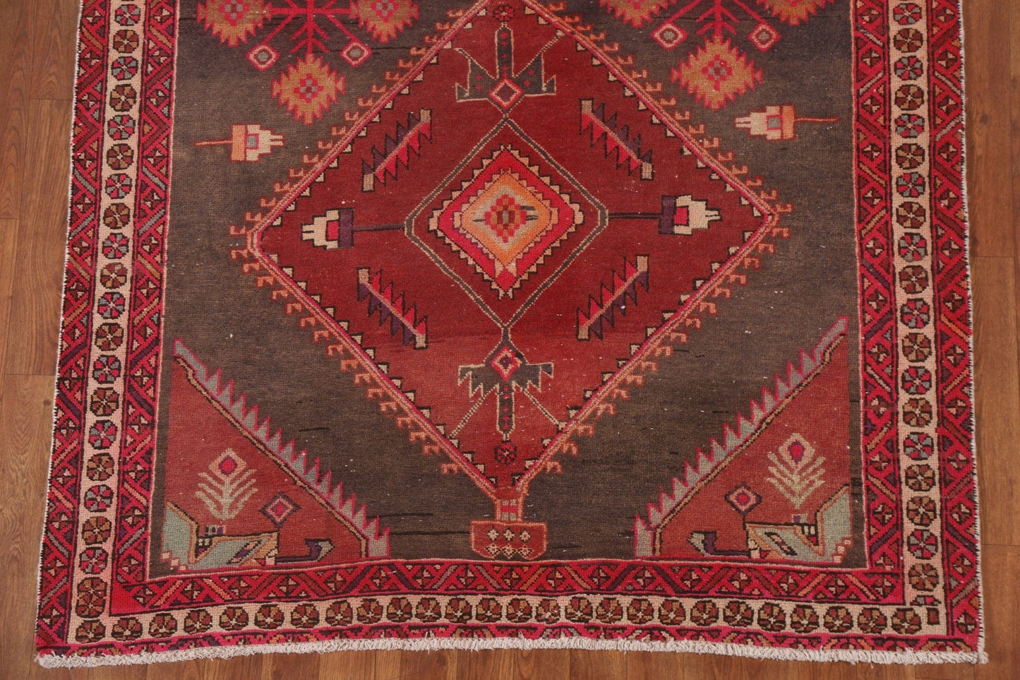 Red/ Brown Wool Ardebil Persian Area Rug 5x10