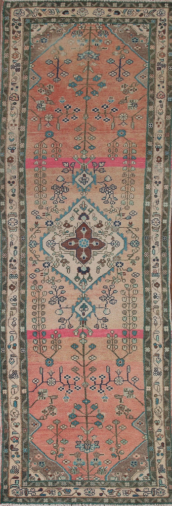 Vintage Hamedan Persian Runner Rug 3x9