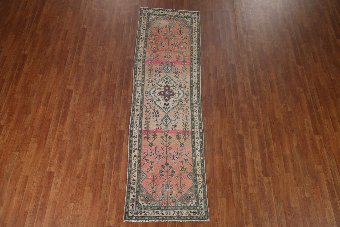 Vintage Hamedan Persian Runner Rug 3x9