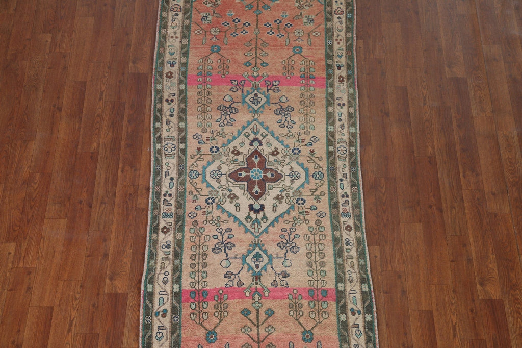 Vintage Hamedan Persian Runner Rug 3x9