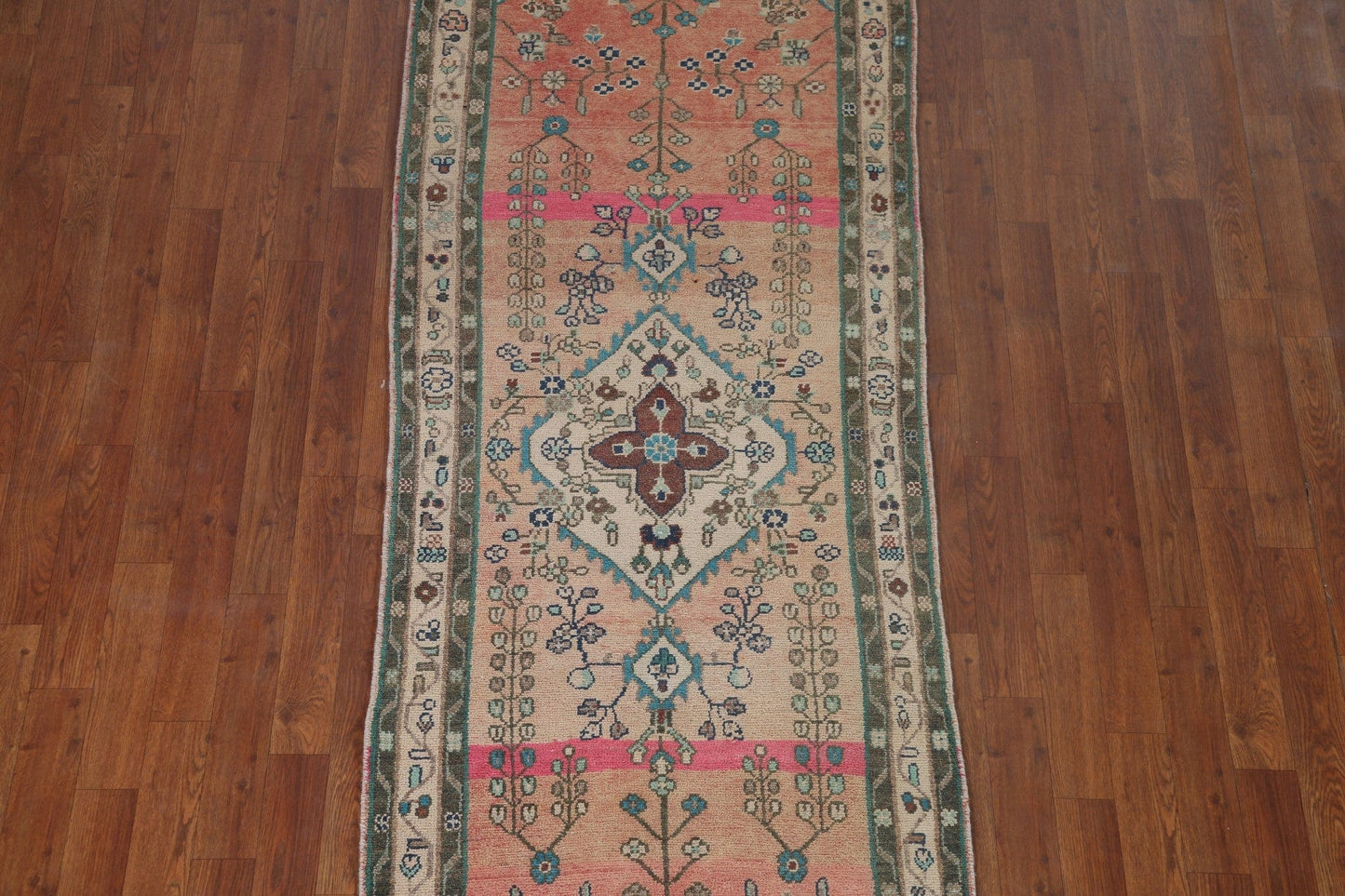 Vintage Hamedan Persian Runner Rug 3x9