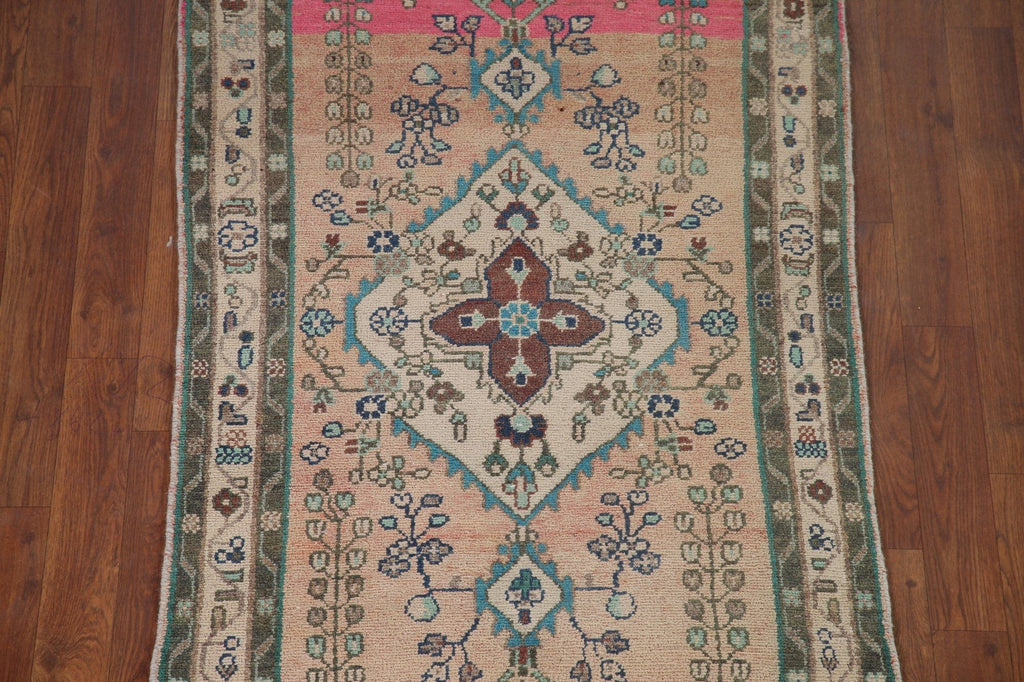 Vintage Hamedan Persian Runner Rug 3x9