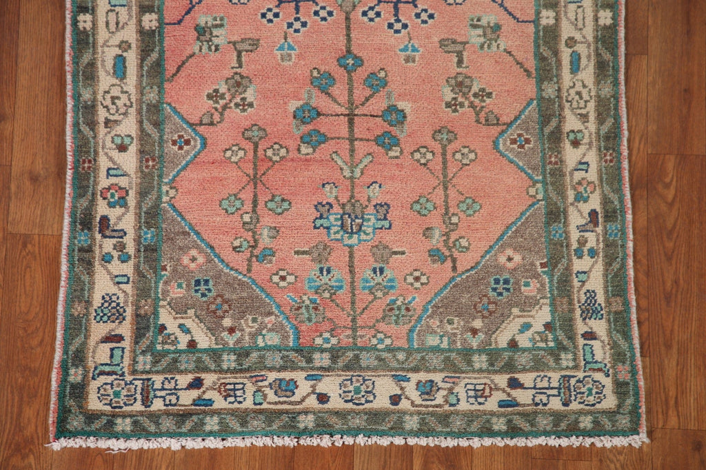 Vintage Hamedan Persian Runner Rug 3x9