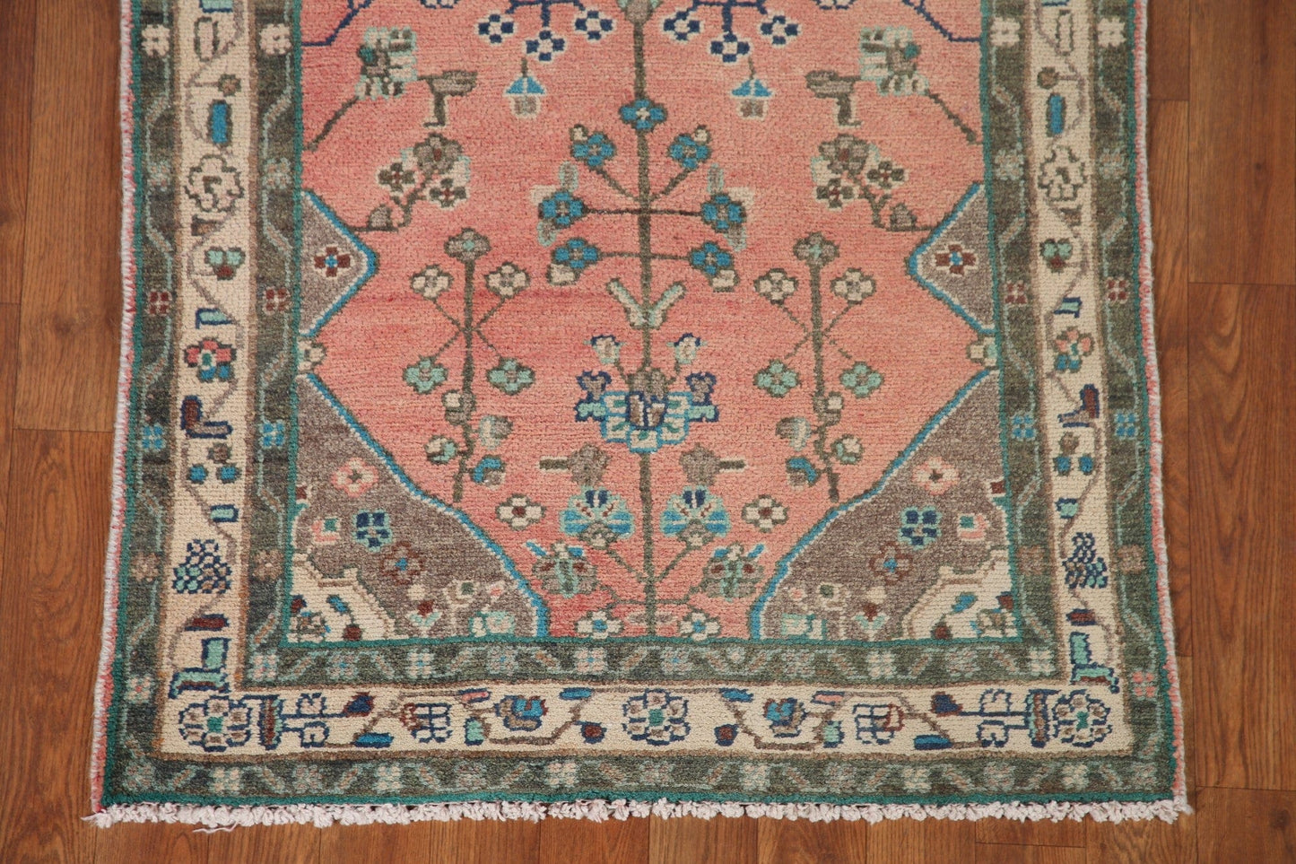 Vintage Hamedan Persian Runner Rug 3x9