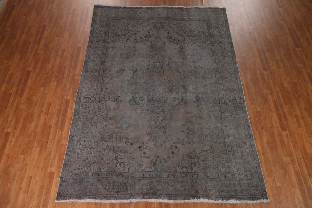 Distressed Over-Dyed Tabriz Persian Area Rug 8x11