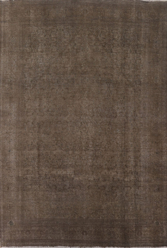 Distressed Over-Dyed Mashad Persian Area Rug 8x11