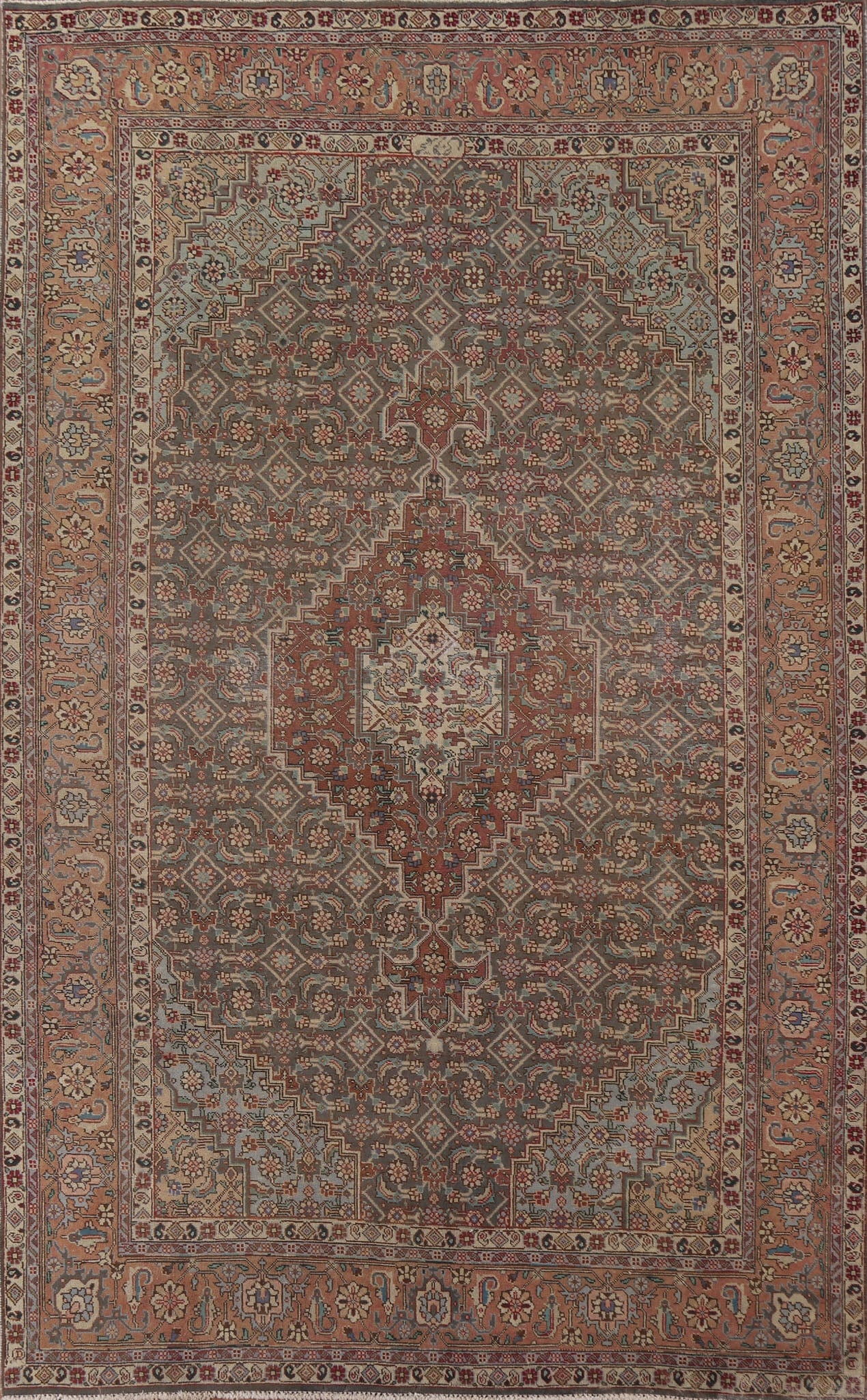 Geometric Tabriz Persian Area Rug 6x10