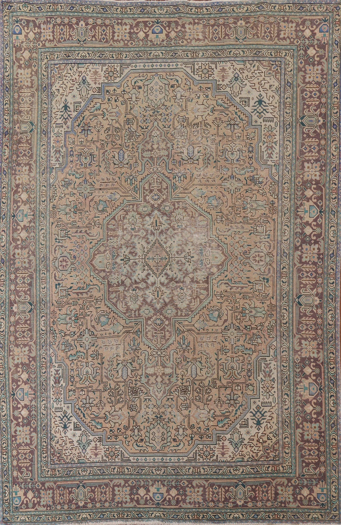 Distressed Tabriz Persian Area Rug 8x11