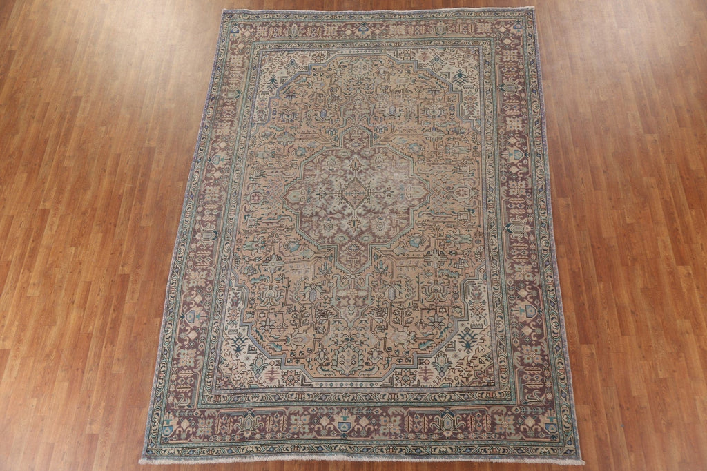 Distressed Tabriz Persian Area Rug 8x11