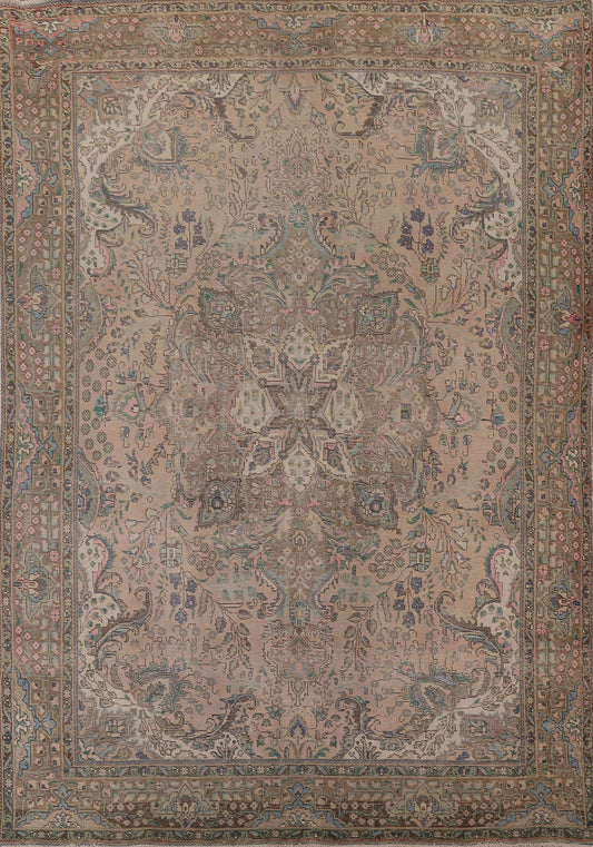 Distressed Tabriz Persian Area Rug 10x12