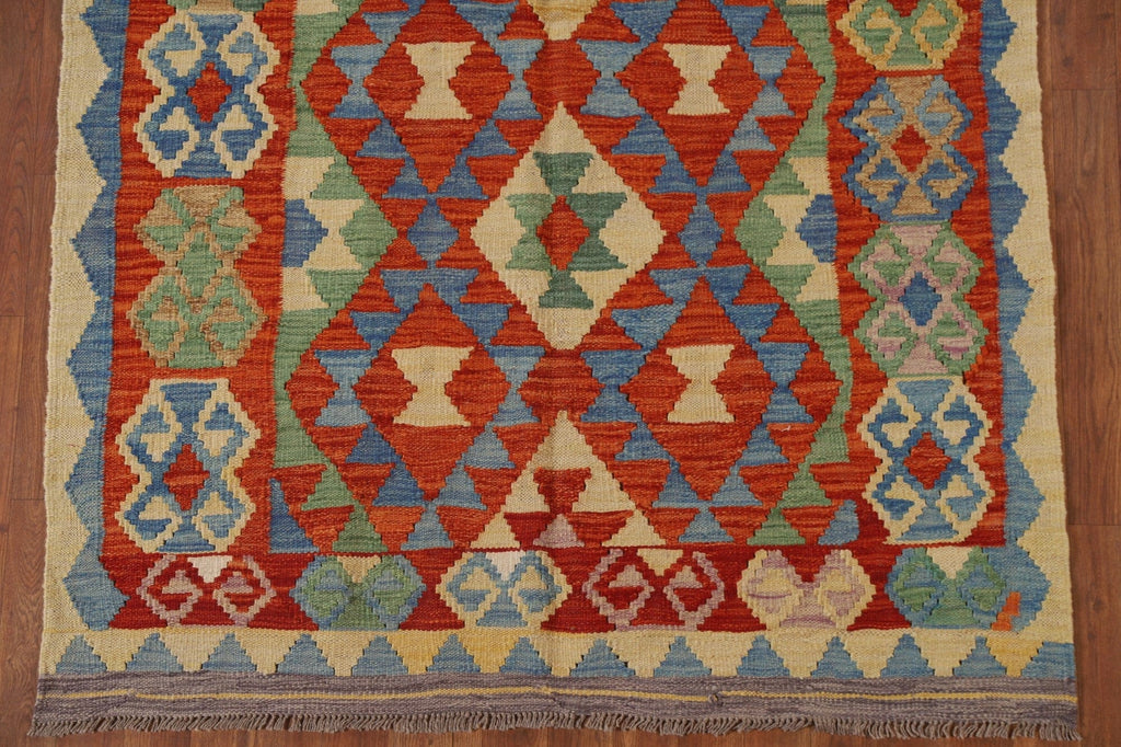 South-Western Kilim Wool Area Rug 4x7