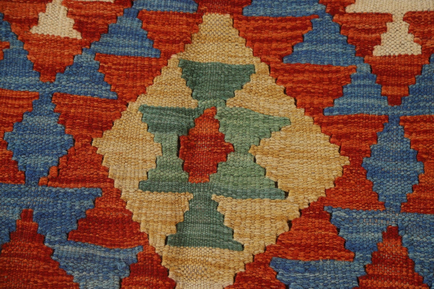 South-Western Kilim Wool Area Rug 4x7