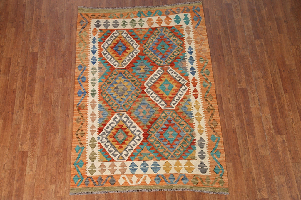 Kilim South-Western Wool Area Rug 4x6