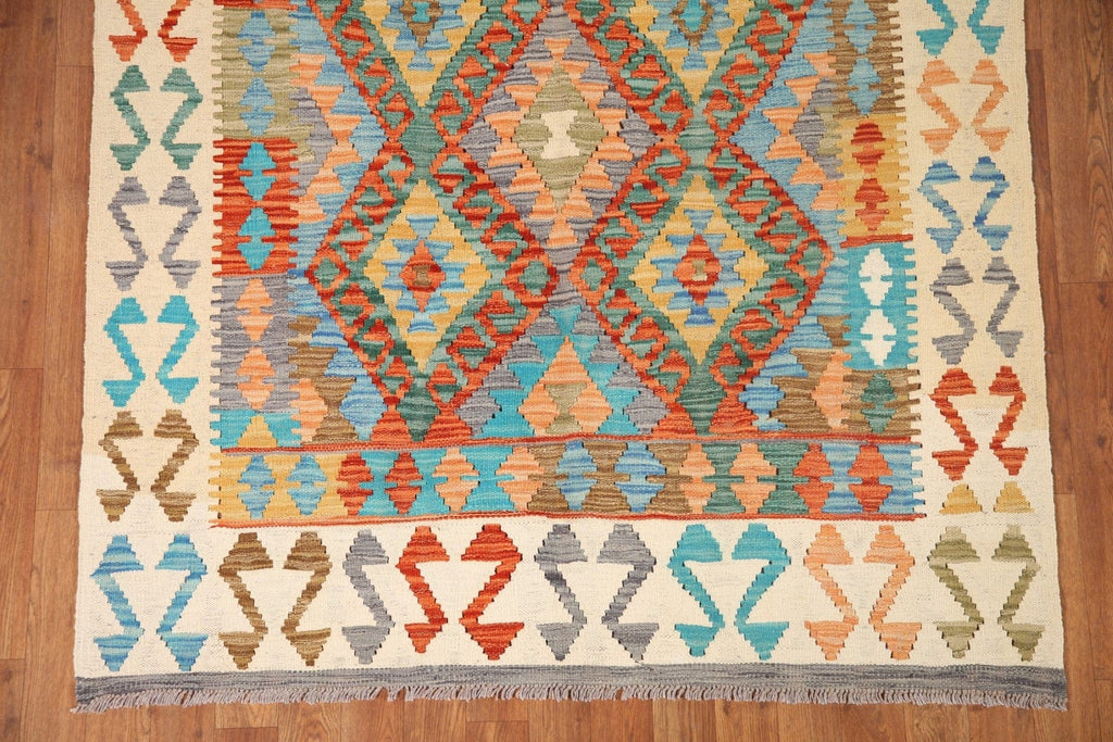 South-Western Wool Kilim Area Rug 4x6