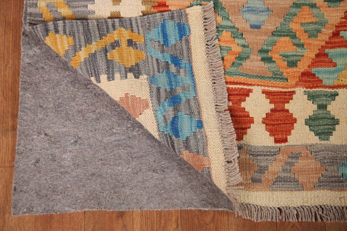 Reversible Kilim Wool Area Rug 4x6