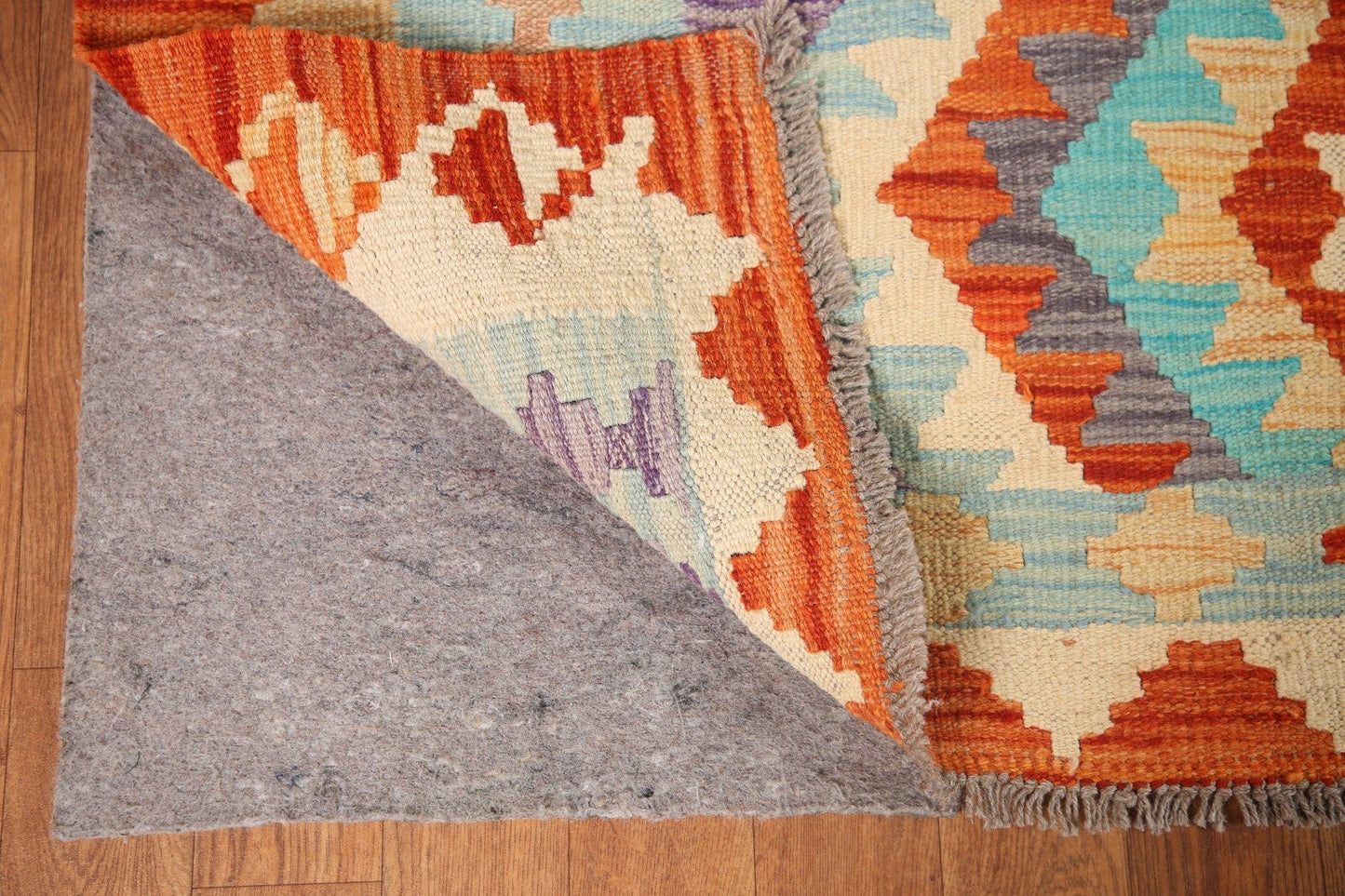 Geometric Kilim Wool Area Rug 5x7