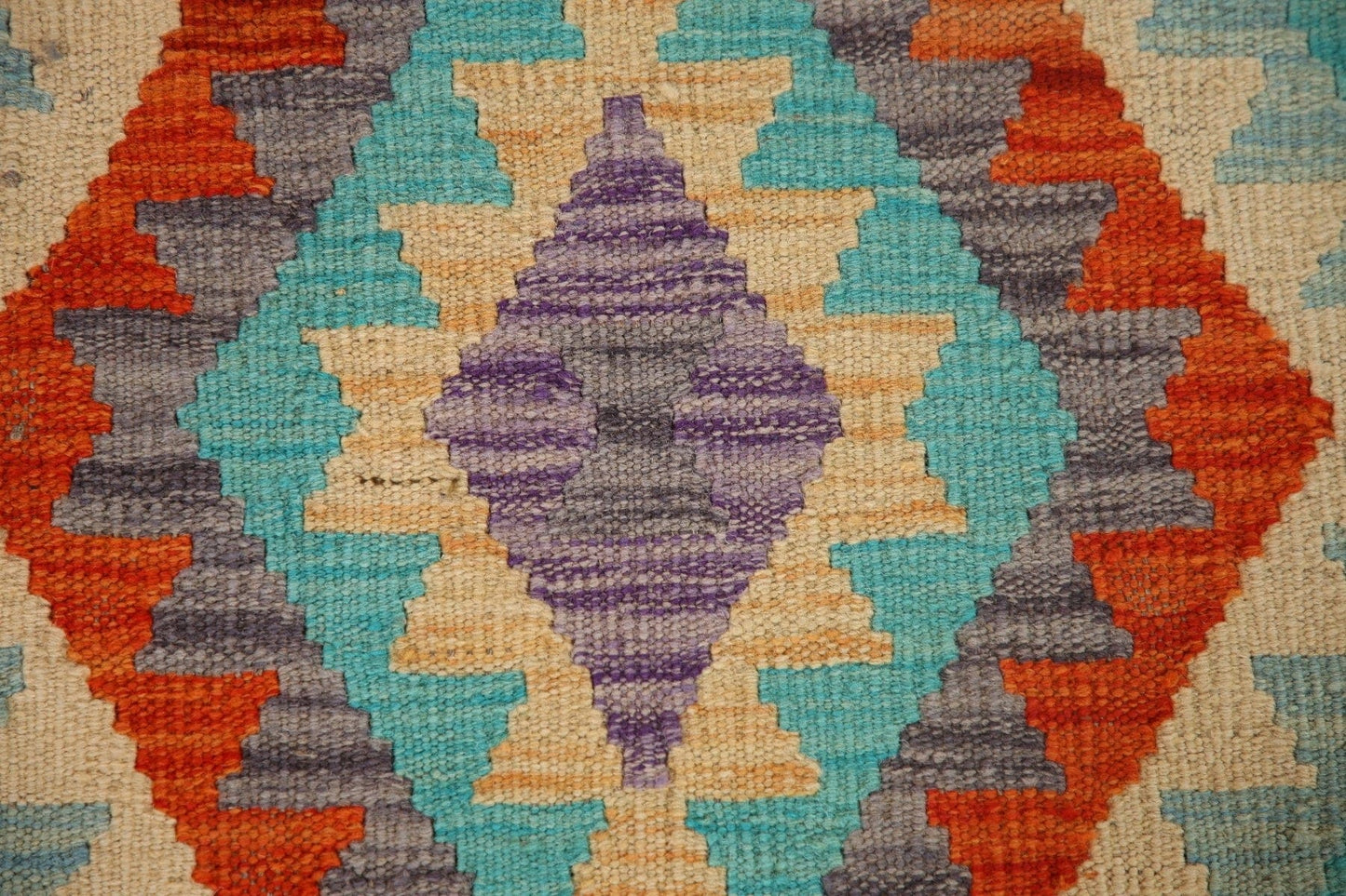 Geometric Kilim Wool Area Rug 5x7