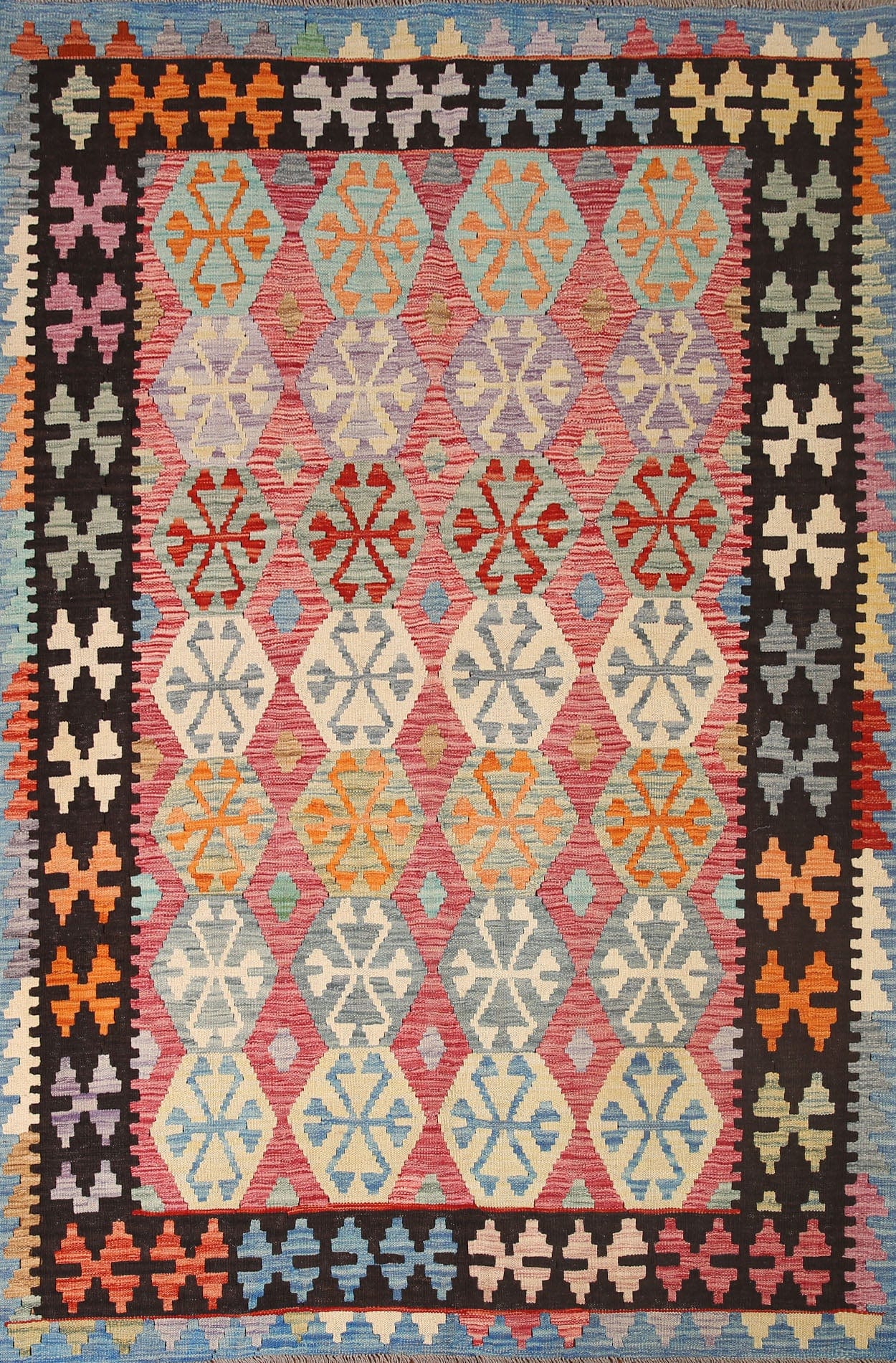 All-Over Kilim Geometric Area Rug 6x8