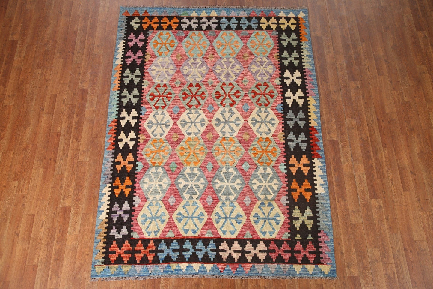 All-Over Kilim Geometric Area Rug 6x8