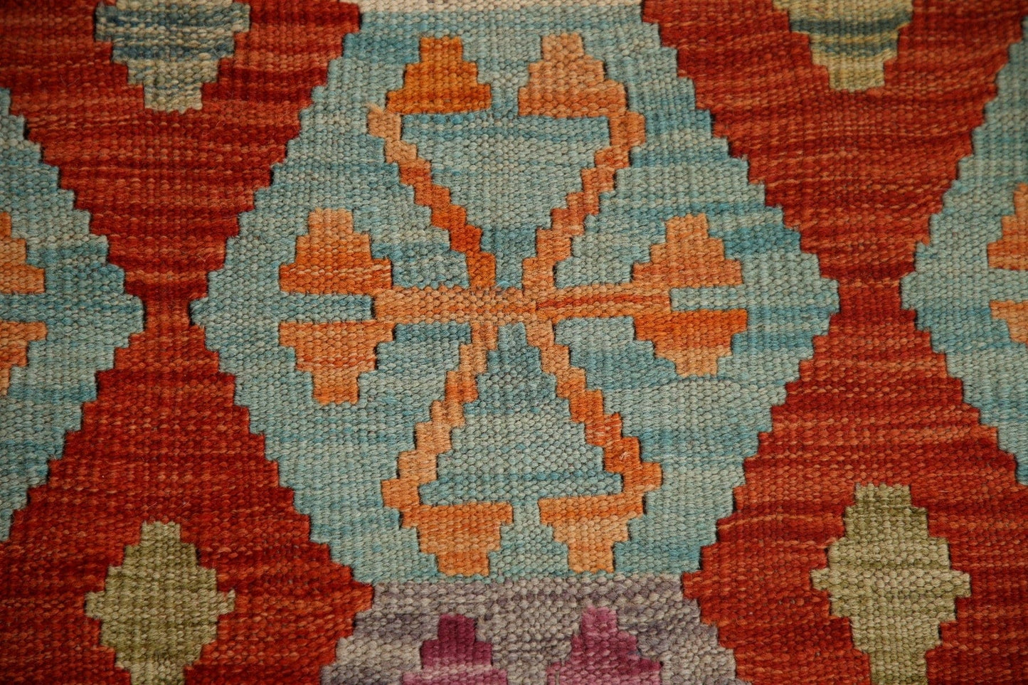 Geometric Kilim Wool Area Rug 6x8