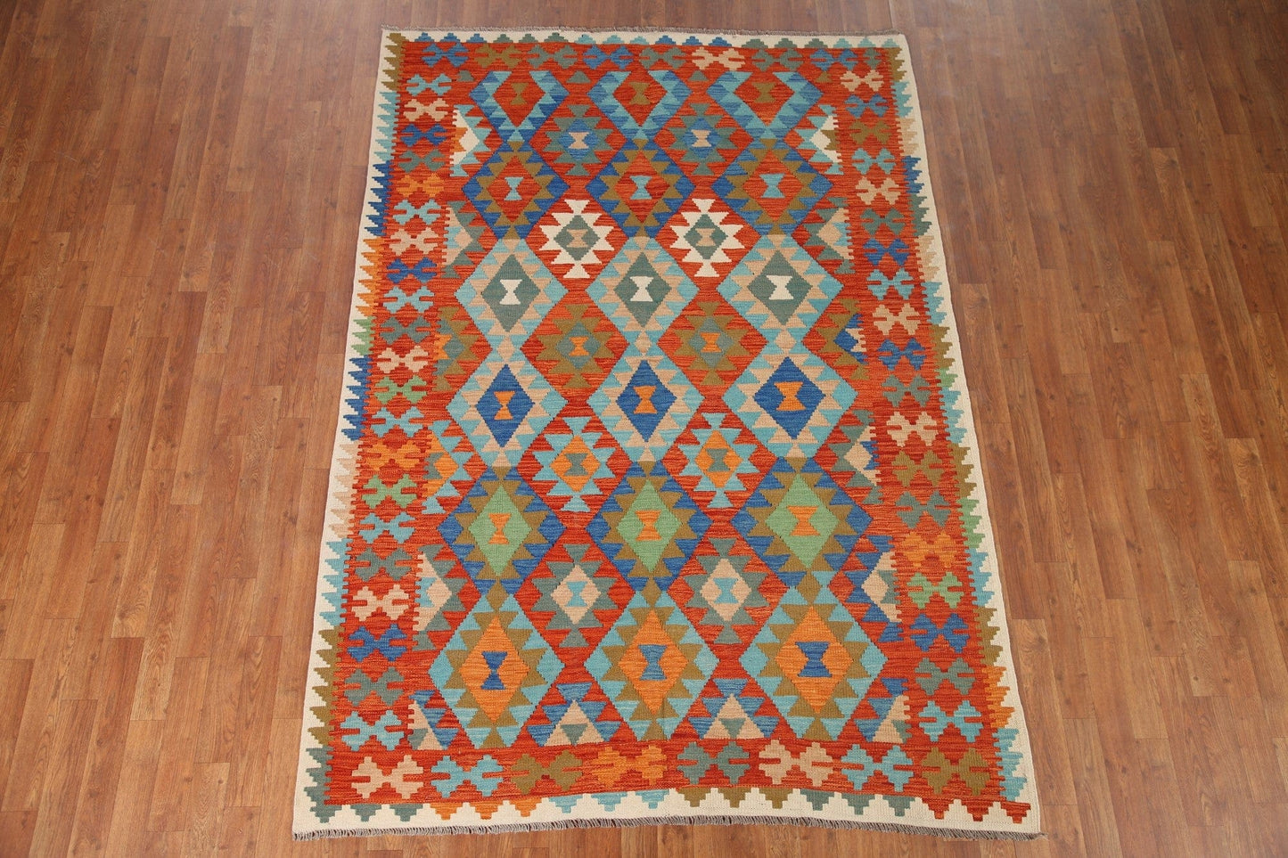 Geometric Kilim Reversible Area Rug 6x8