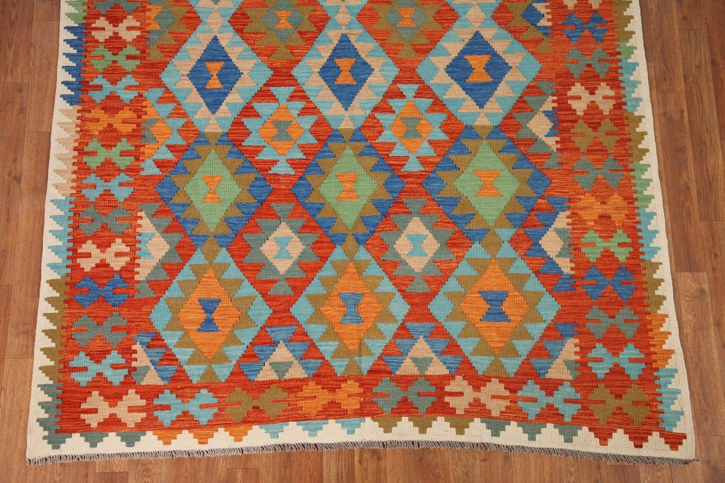 Geometric Kilim Reversible Area Rug 6x8