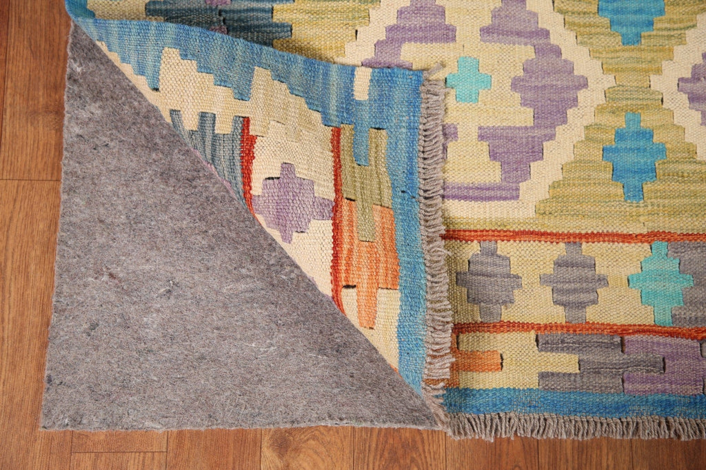 All-Over Geometric Kilim Wool Area Rug 6x8