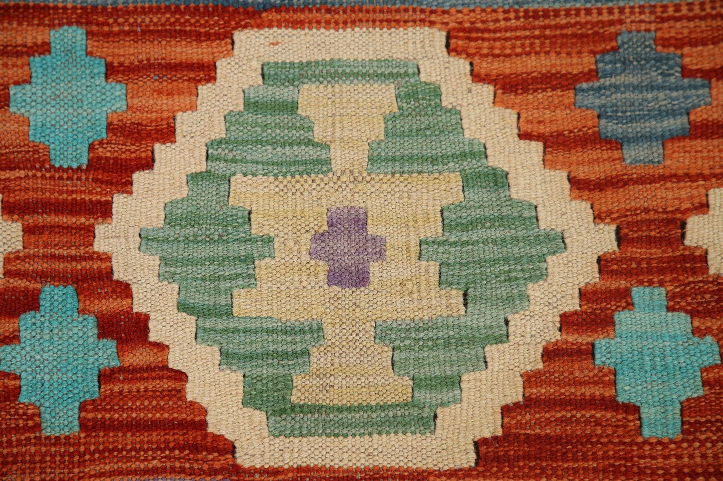 All-Over Geometric Kilim Wool Area Rug 6x8