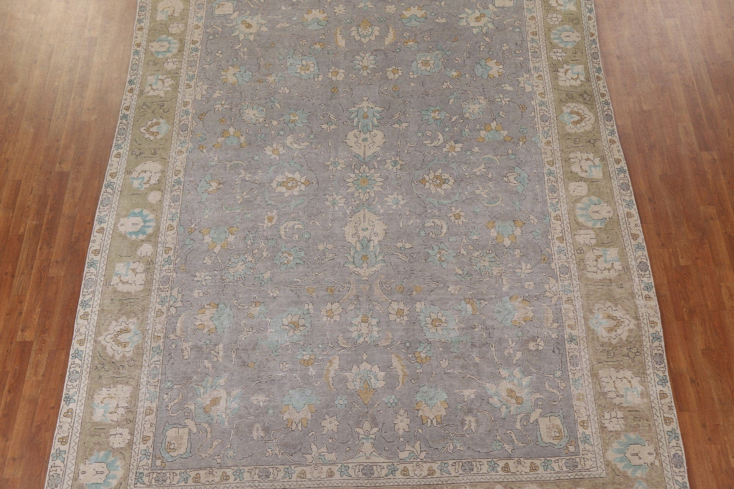 Gray Distressed Tabriz Persian Area Rug 9x13