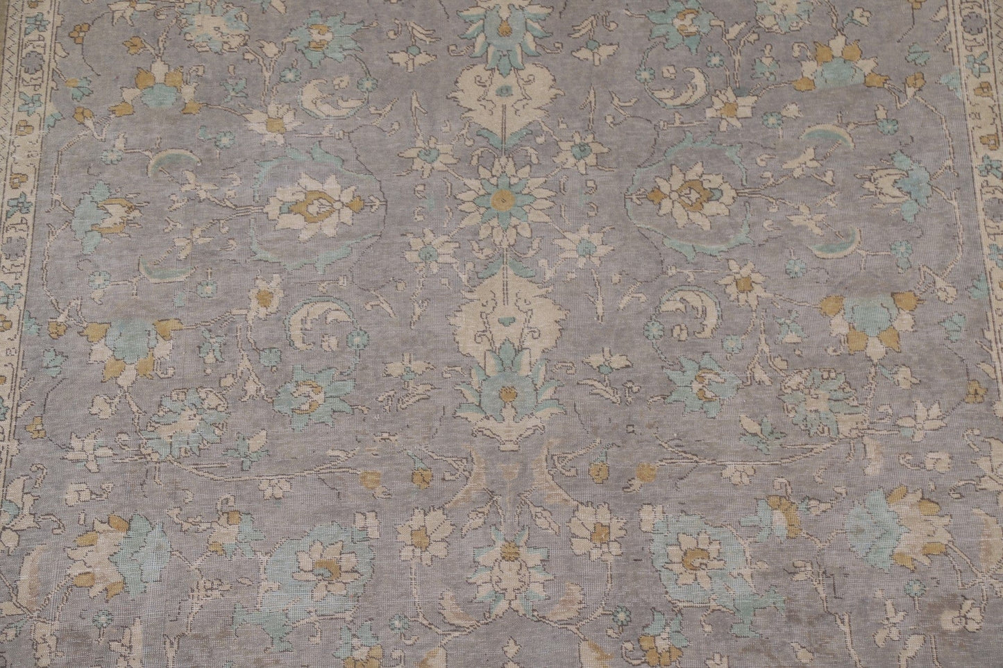 Gray Distressed Tabriz Persian Area Rug 9x13