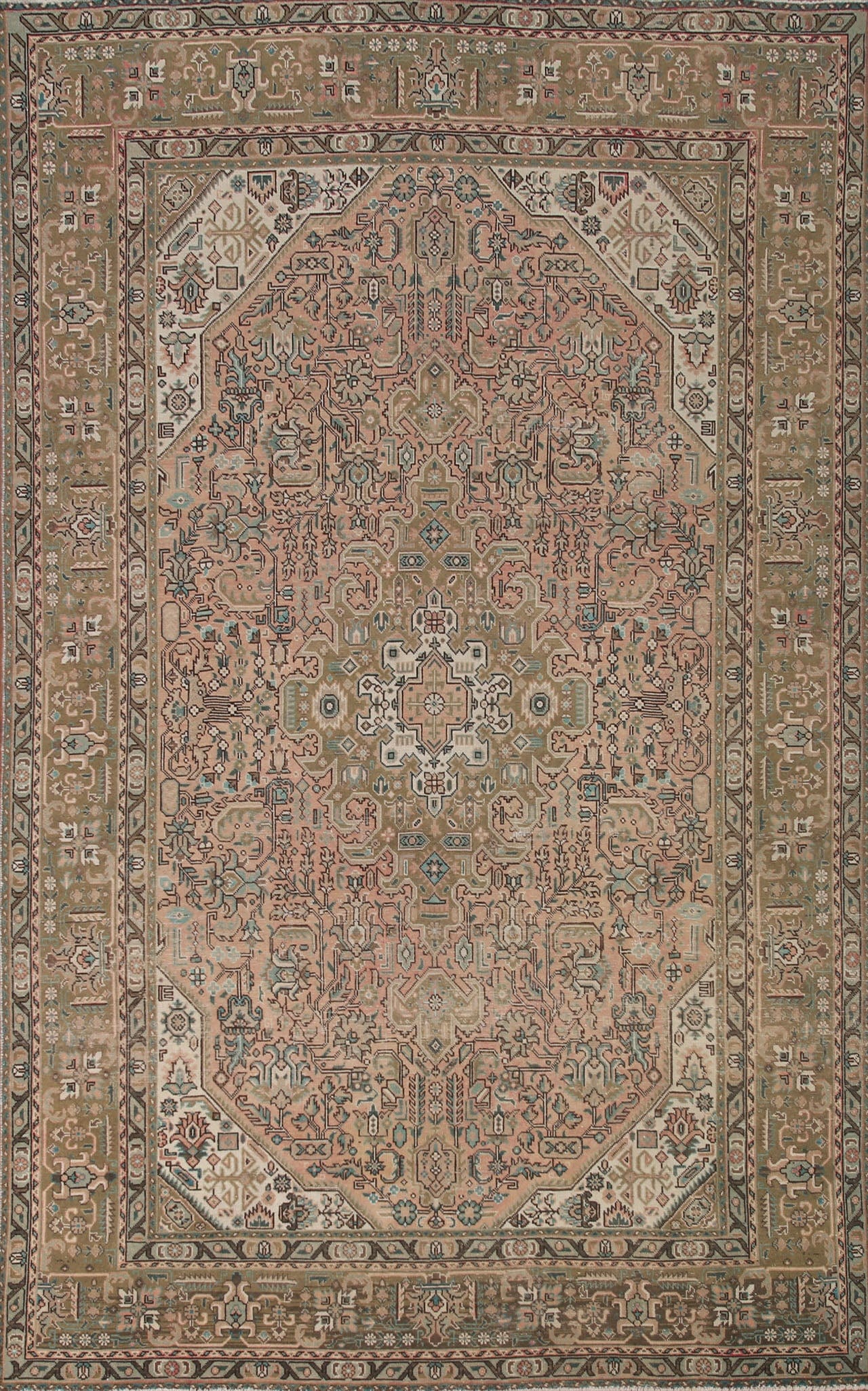 Geometric Tabriz Persian Area Rug 6x9