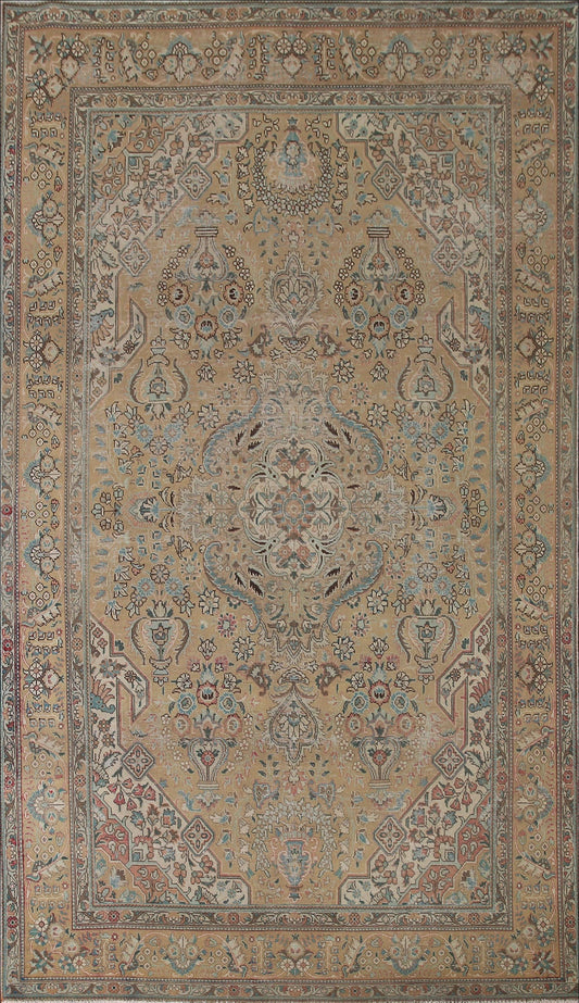 Distressed Tabriz Persian Area Rug 7x10