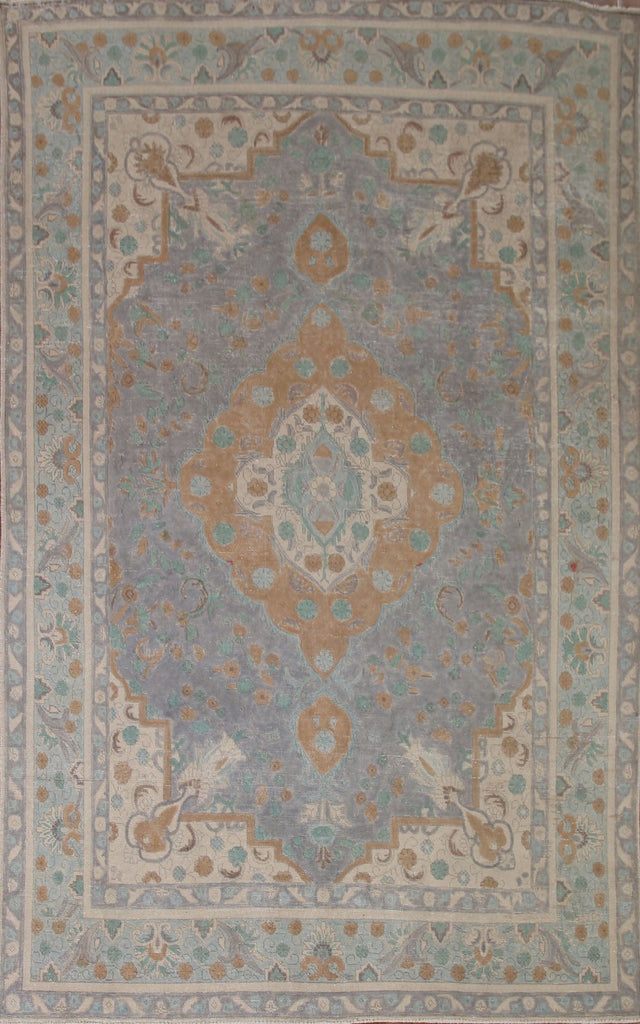 Gray Wool Tabriz Persian Area Rug 6x9