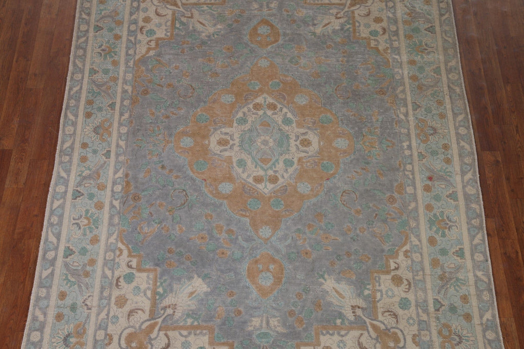 Gray Wool Tabriz Persian Area Rug 6x9