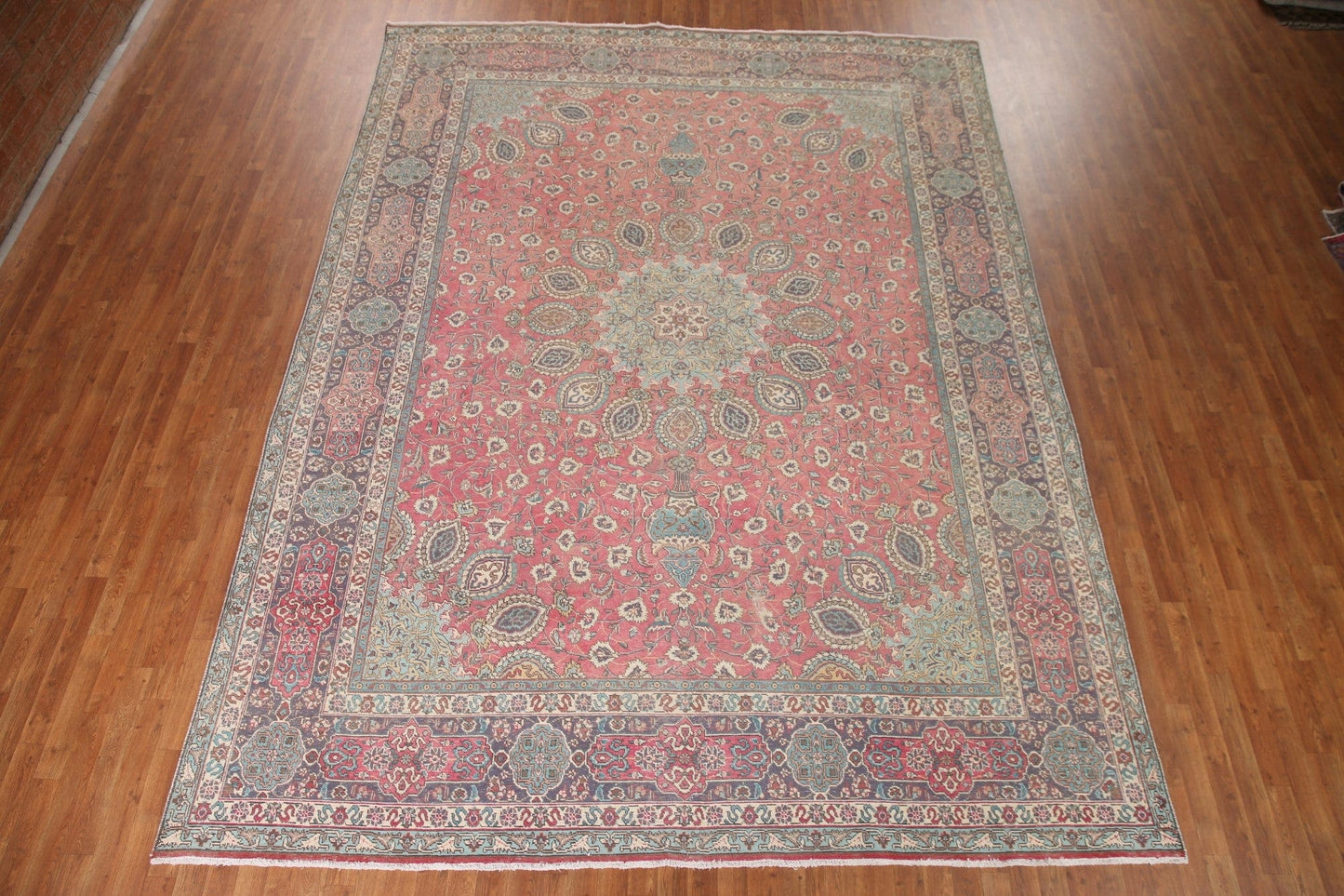 Handmade Pink Tabriz Persian Area Rug 10x13