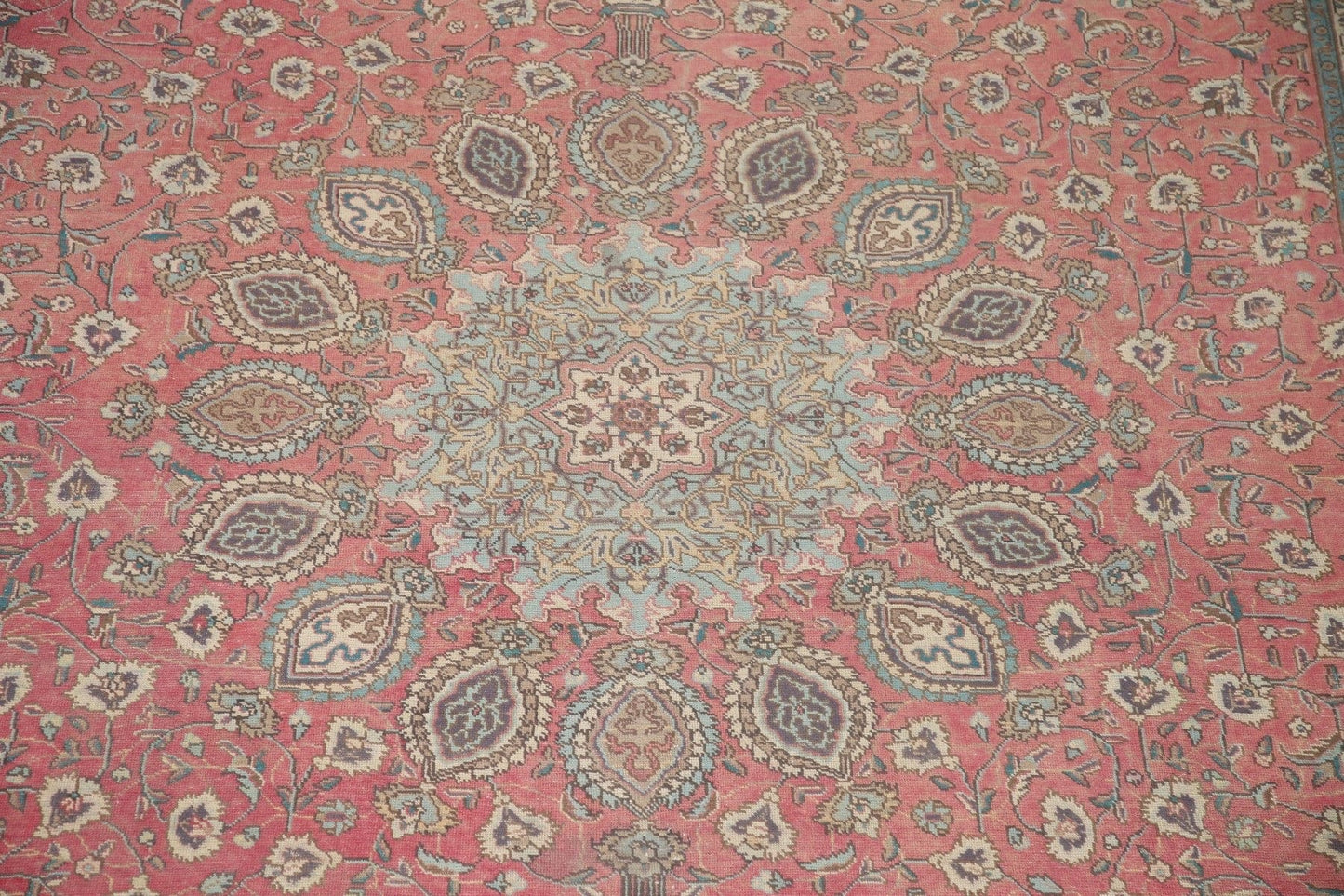 Handmade Pink Tabriz Persian Area Rug 10x13