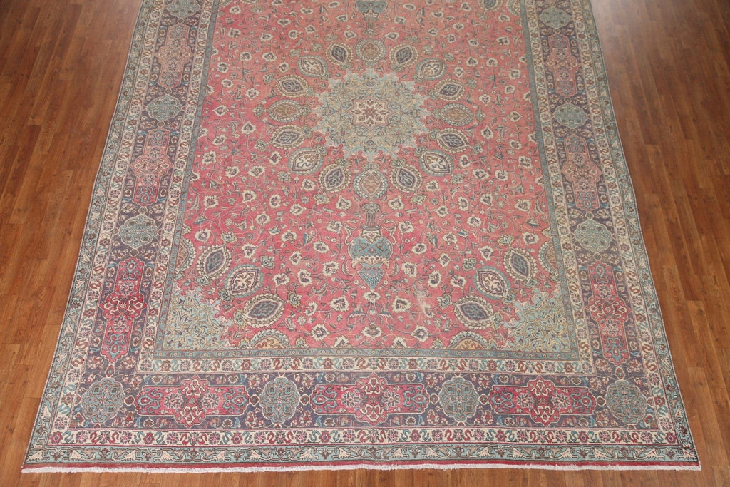 Handmade Pink Tabriz Persian Area Rug 10x13