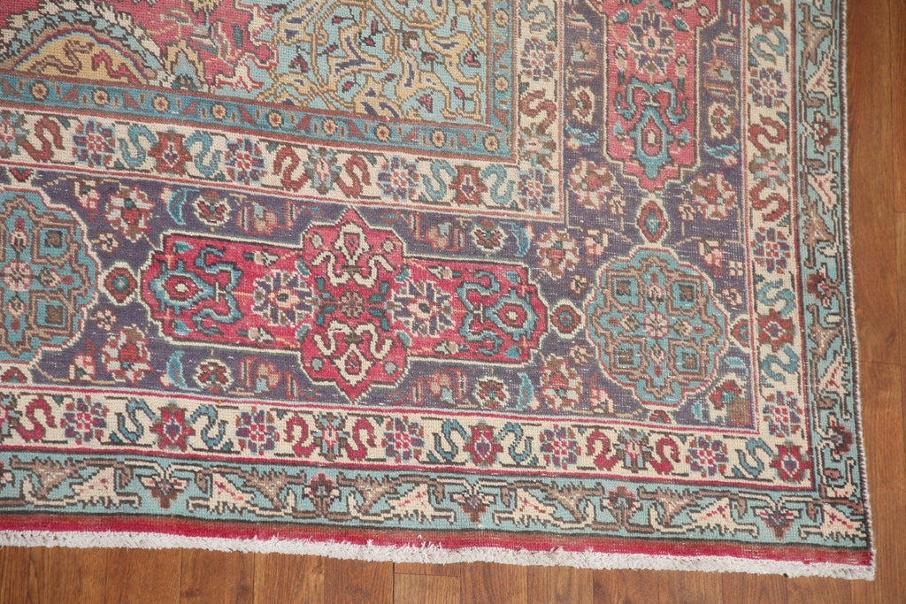 Handmade Pink Tabriz Persian Area Rug 10x13