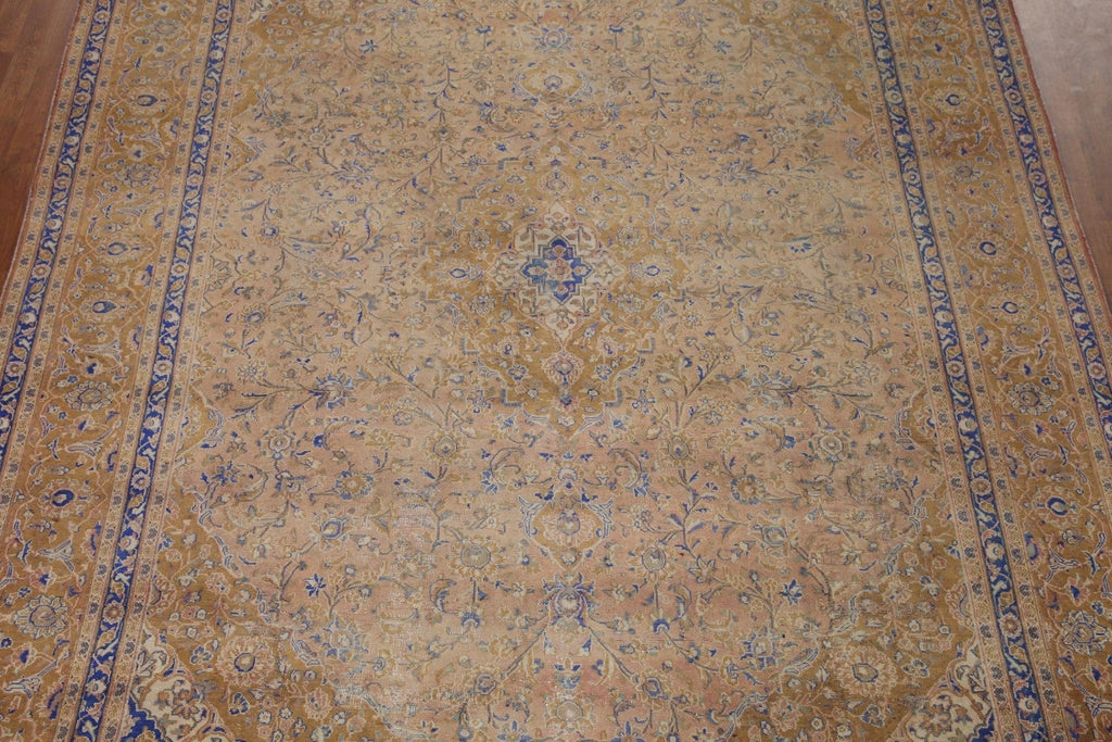 Distressed Kashan Persian Area Rug 10x13