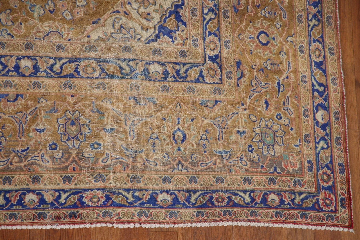 Distressed Kashan Persian Area Rug 10x13