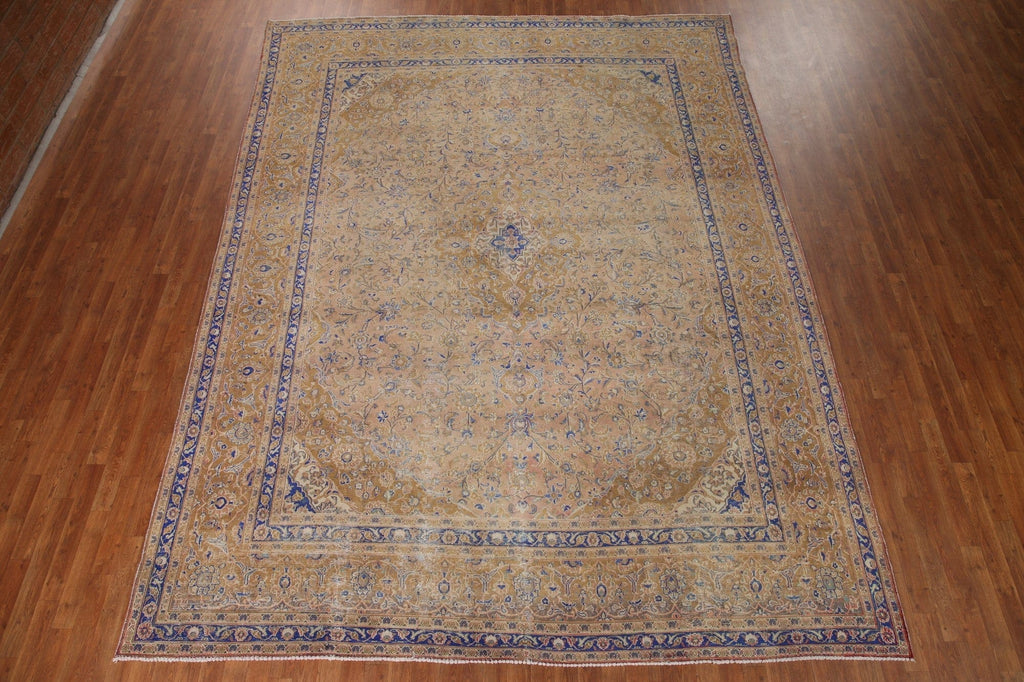 Distressed Kashan Persian Area Rug 10x13