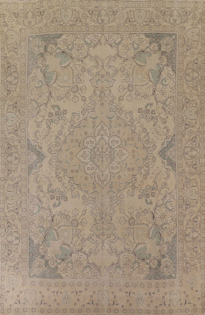 Geometric Wool Tabriz Persian Area Rug 9x12