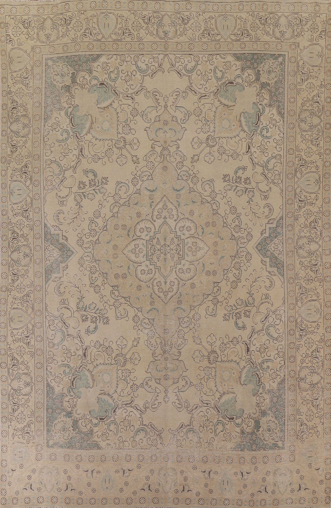 Geometric Wool Tabriz Persian Area Rug 9x12